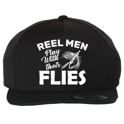 Fly Fishing Reel Men Play With Their Flies Wool Snapback Cap