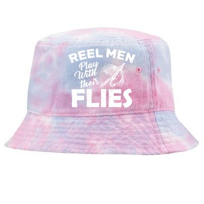 Fly Fishing Reel Men Play With Their Flies Tie-Dyed Bucket Hat