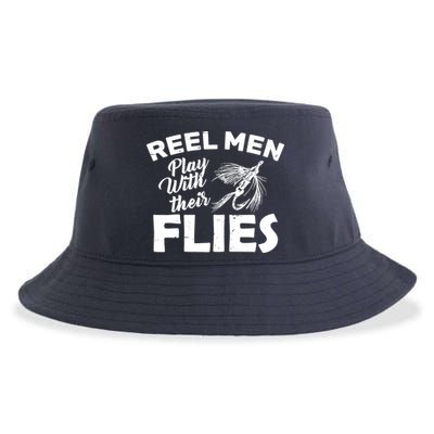 Fly Fishing Reel Men Play With Their Flies Sustainable Bucket Hat