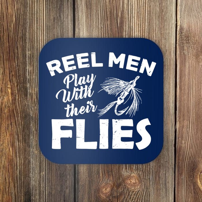 Fly Fishing Reel Men Play With Their Flies Coaster