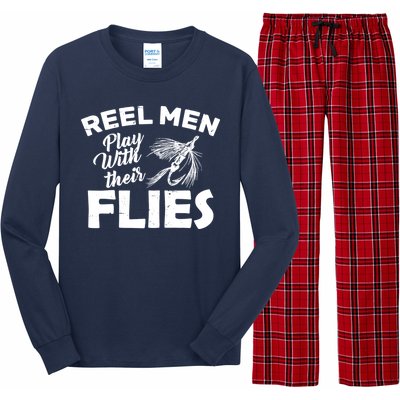 Fly Fishing Reel Men Play With Their Flies Long Sleeve Pajama Set