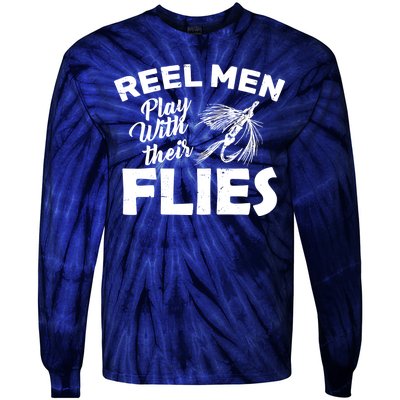 Fly Fishing Reel Men Play With Their Flies Tie-Dye Long Sleeve Shirt