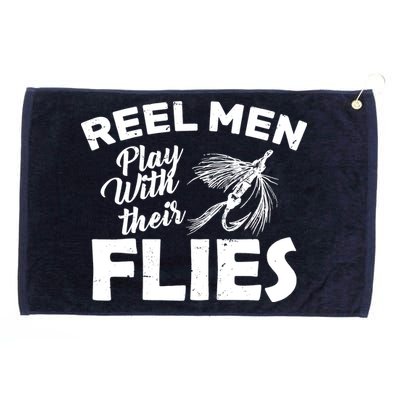 Fly Fishing Reel Men Play With Their Flies Grommeted Golf Towel