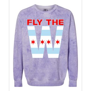 Fly The W Chicago Flag Colorblast Crewneck Sweatshirt