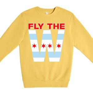 Fly The W Chicago Flag Premium Crewneck Sweatshirt