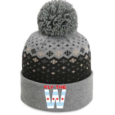 Fly The W Chicago Flag The Baniff Cuffed Pom Beanie