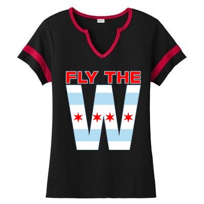 Fly The W Chicago Flag Ladies Halftime Notch Neck Tee