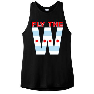 Fly The W Chicago Flag Ladies PosiCharge Tri-Blend Wicking Tank