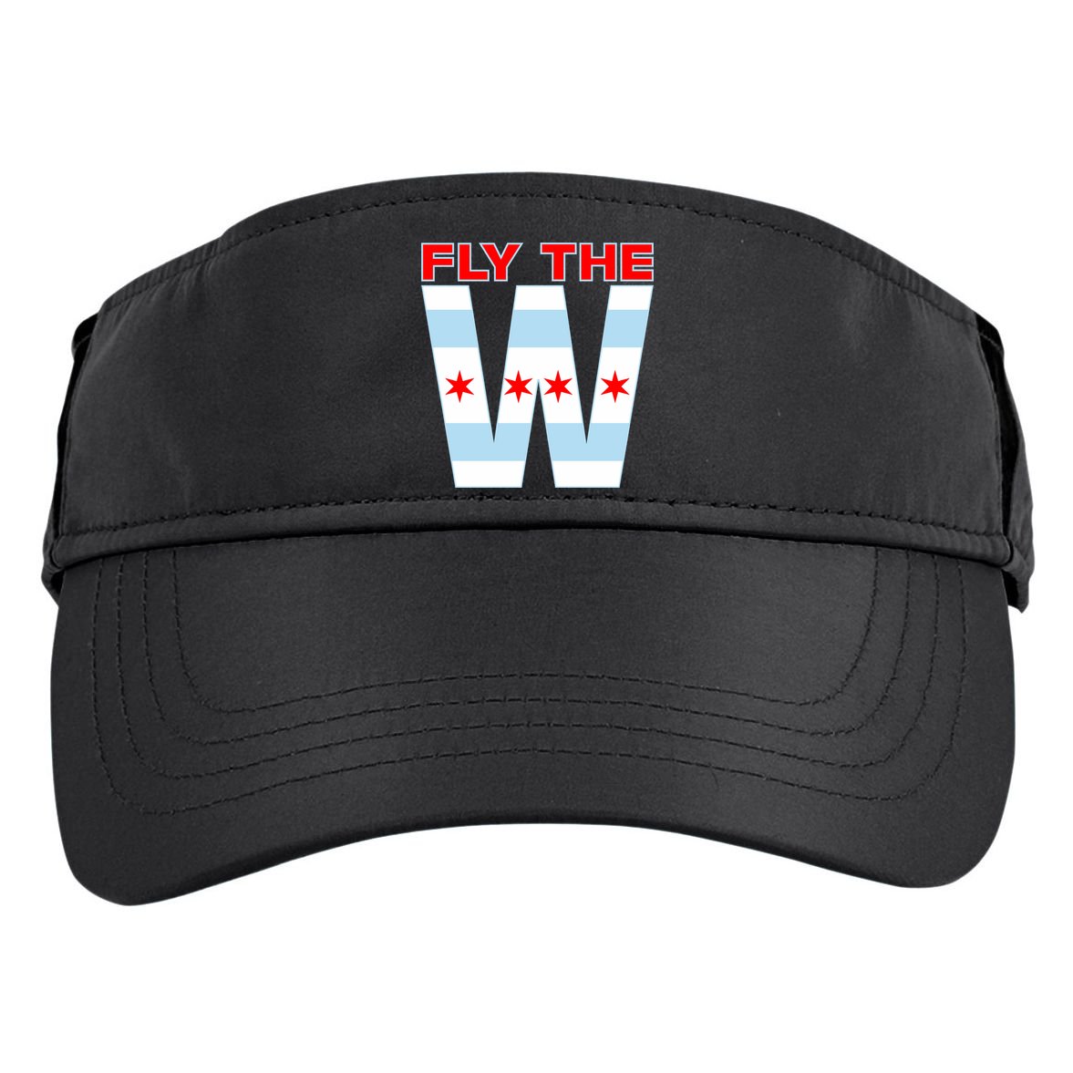 Fly The W Chicago Flag Adult Drive Performance Visor