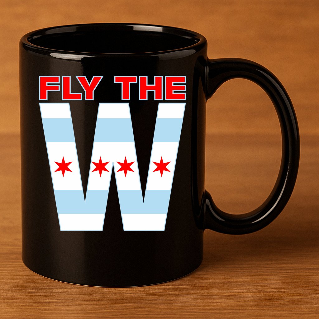 Fly The W Chicago Flag 11oz C Handle Ceramic Mug