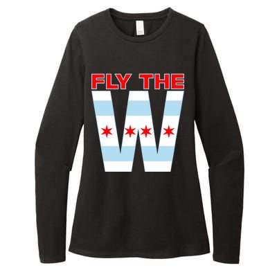 Fly The W Chicago Flag Womens CVC Long Sleeve Shirt