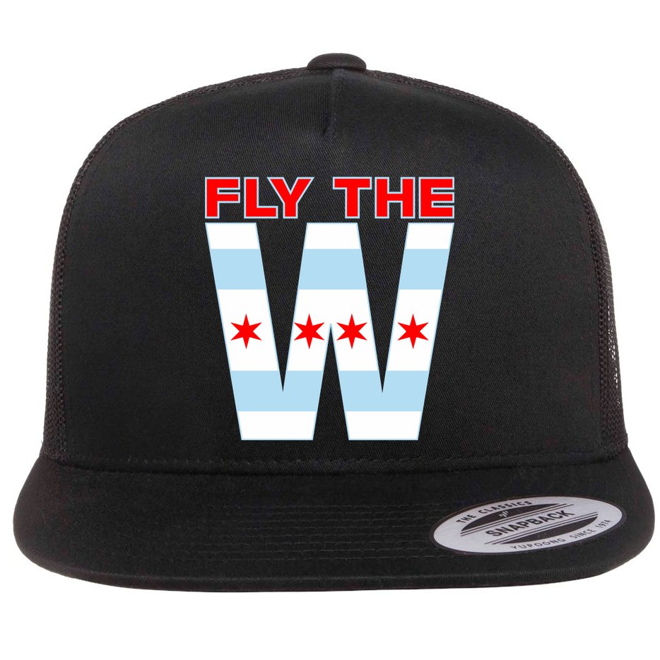 Fly The W Chicago Flag Flat Bill Trucker Hat