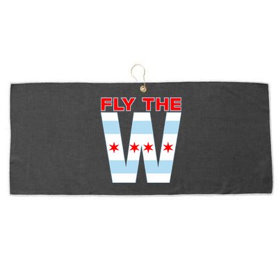 Fly The W Chicago Flag Large Microfiber Waffle Golf Towel