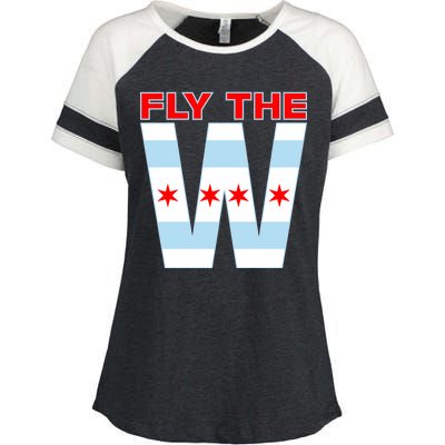 Fly The W Chicago Flag Enza Ladies Jersey Colorblock Tee