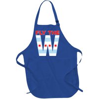 Fly The W Chicago Flag Full-Length Apron With Pockets