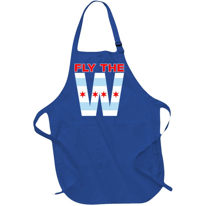 Fly The W Chicago Flag Full-Length Apron With Pockets