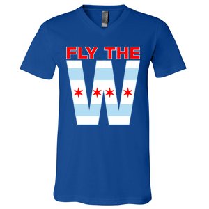 Fly The W Chicago Flag V-Neck T-Shirt