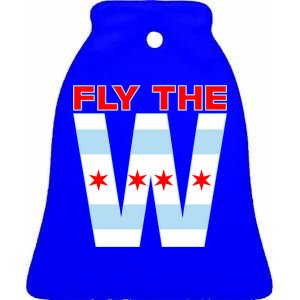 Fly The W Chicago Flag Ceramic Bell Ornament