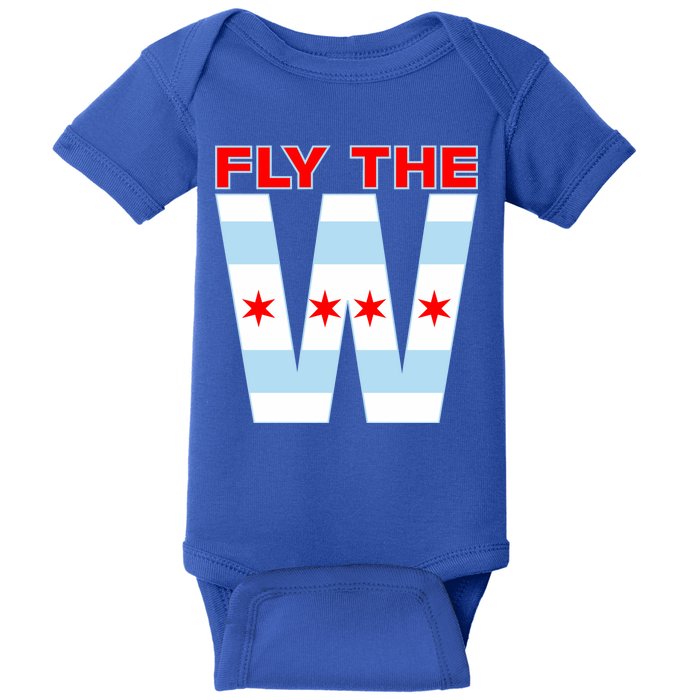 Fly The W Chicago Flag Baby Bodysuit