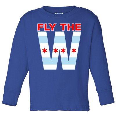 Fly The W Chicago Flag Toddler Long Sleeve Shirt