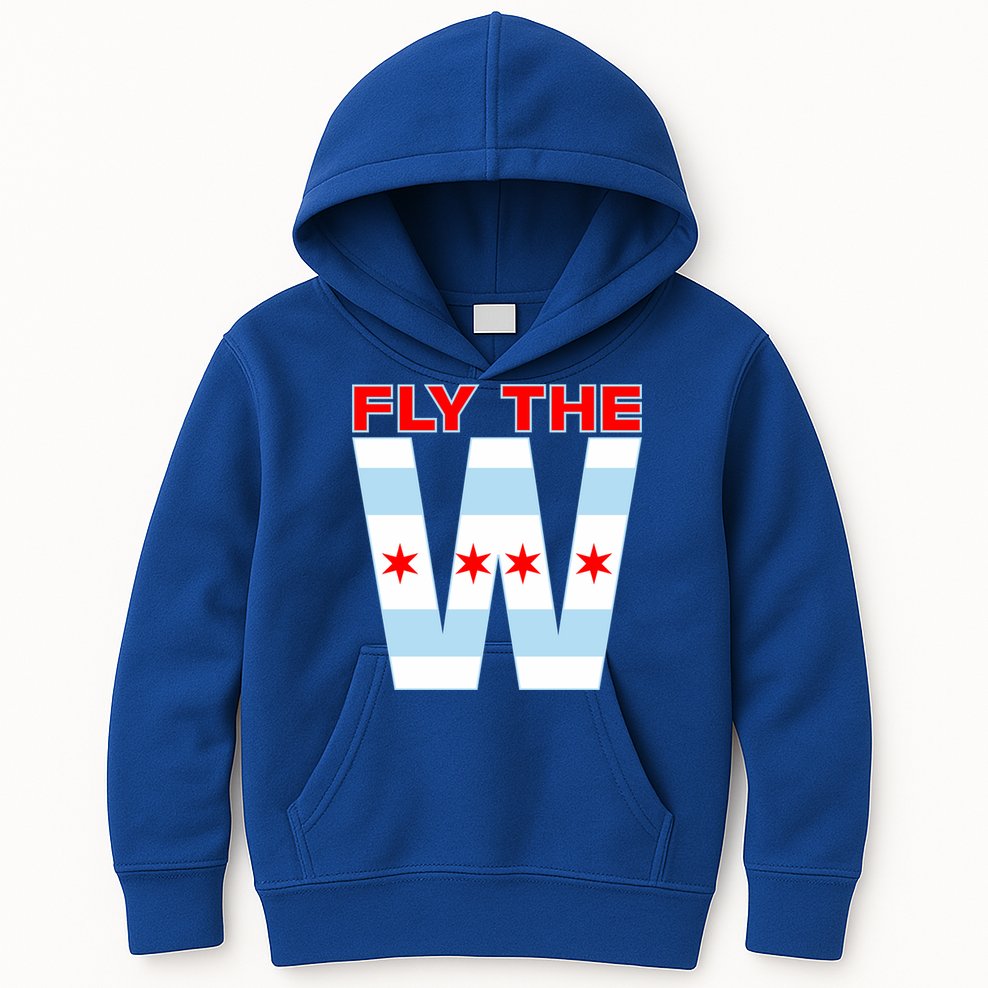 Fly The W Chicago Flag Kids Hoodie