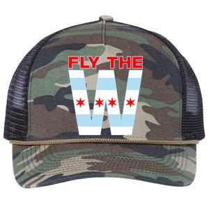 Fly The W Chicago Flag Retro Rope Trucker Hat Cap