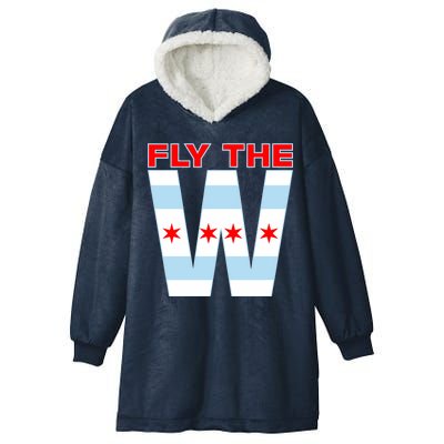 Fly The W Chicago Flag Hooded Wearable Blanket