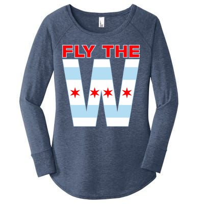 Fly The W Chicago Flag Women's Perfect Tri Tunic Long Sleeve Shirt