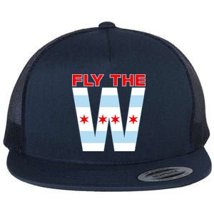 Fly The W Chicago Flag Flat Bill Trucker Hat