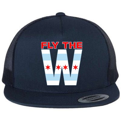 Fly The W Chicago Flag Flat Bill Trucker Hat