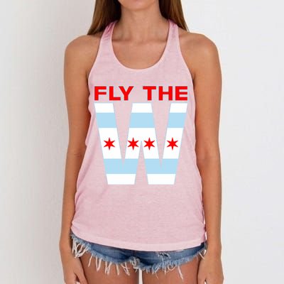 Fly The W Chicago Flag Women's Knotted Racerback Tank