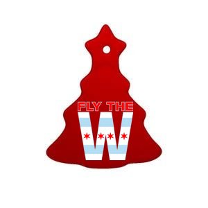 Fly The W Chicago Flag Ceramic Tree Ornament