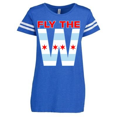 Fly The W Chicago Flag Enza Ladies Jersey Football T-Shirt