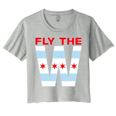 Fly The W Chicago Flag Women's Crop Top Tee