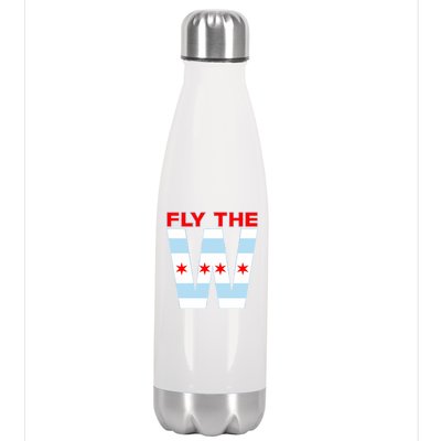 Fly The W Chicago Flag Stainless Steel Insulated Water Bottle