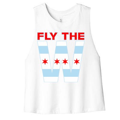 Fly The W Chicago Flag Women's Racerback Cropped Tank