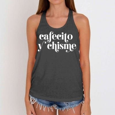 Frases LatinasCafecito Y Chisme Women's Knotted Racerback Tank