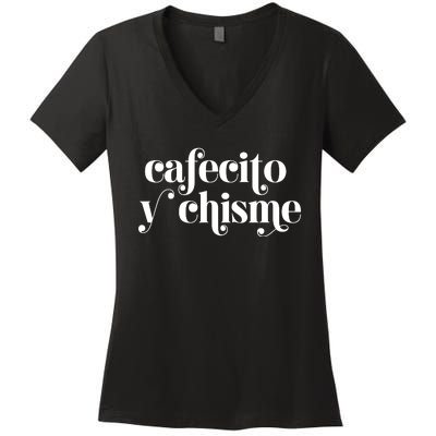 Frases LatinasCafecito Y Chisme Women's V-Neck T-Shirt