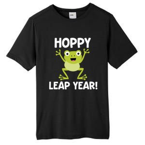 Funny Leap Year Teacher Gift Hoppy Pun February 29 Frog Cute Gift Tall Fusion ChromaSoft Performance T-Shirt