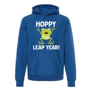 Funny Leap Year Teacher Gift Hoppy Pun February 29 Frog Cute Gift Premium Hoodie