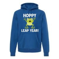 Funny Leap Year Teacher Gift Hoppy Pun February 29 Frog Cute Gift Premium Hoodie