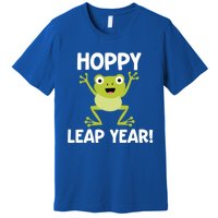 Funny Leap Year Teacher Gift Hoppy Pun February 29 Frog Cute Gift Premium T-Shirt