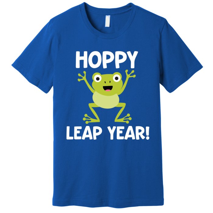 Funny Leap Year Teacher Gift Hoppy Pun February 29 Frog Cute Gift Premium T-Shirt