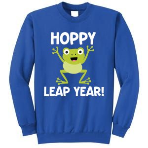 Funny Leap Year Teacher Gift Hoppy Pun February 29 Frog Cute Gift Tall Sweatshirt