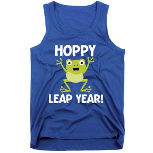 Funny Leap Year Teacher Gift Hoppy Pun February 29 Frog Cute Gift Tank Top