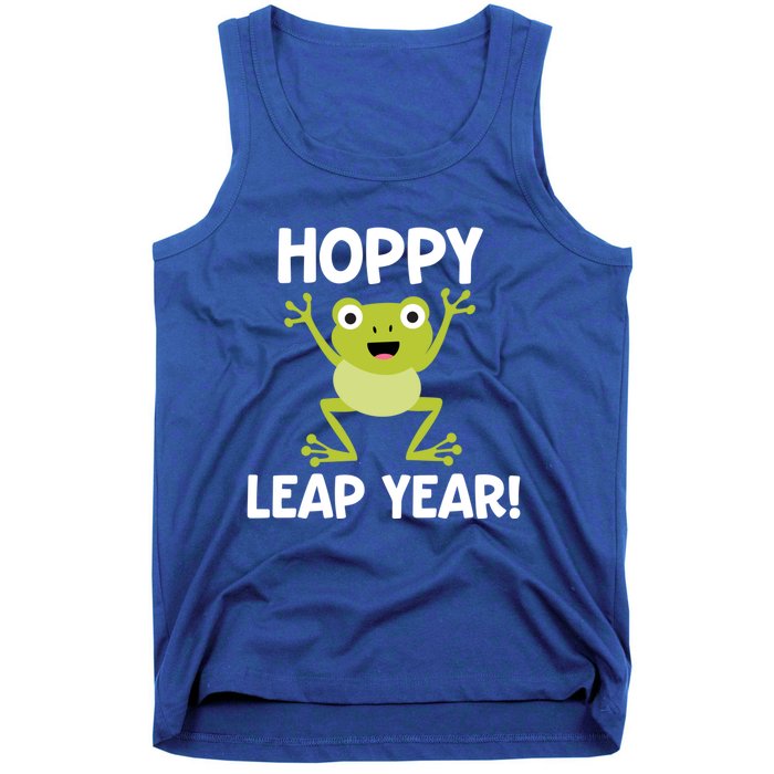 Funny Leap Year Teacher Gift Hoppy Pun February 29 Frog Cute Gift Tank Top