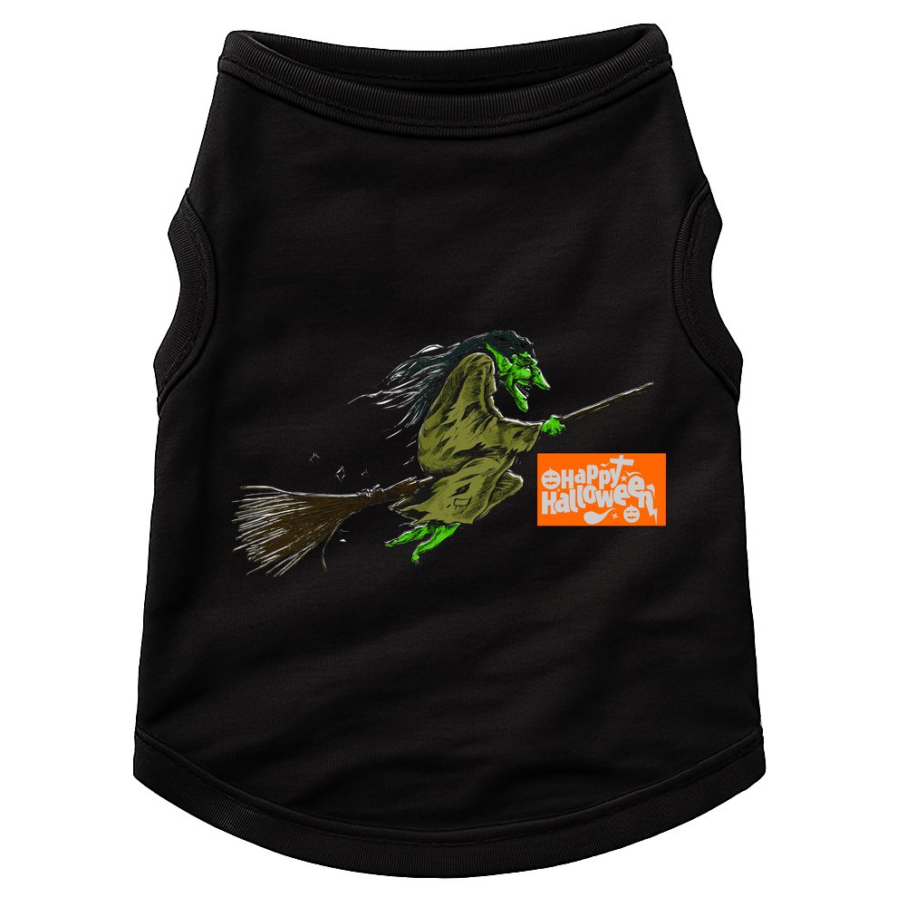 Flying Halloween Witch Doggie Tank