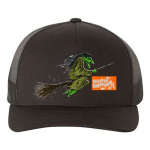 Flying Halloween Witch Yupoong Adult 5-Panel Trucker Hat