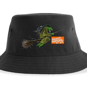 Flying Halloween Witch Sustainable Bucket Hat