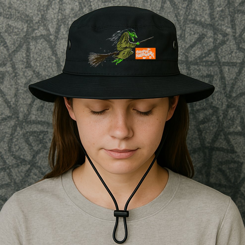 Flying Halloween Witch Bucket Hat